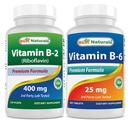 Best Naturals Vitamin B2 (Riboflavin) 400mg & Vitamin B-6 25 Mg