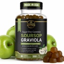 Sursop Bladeren & Sursop Fruit Gummies - 3000mg Sursop Extract - Graviola Supplement - Sursop Fruit en Blad - 60ct - Suikervrij - Glutenvrij