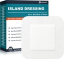 Eiland dressing 4"x4," 50 individueel verpakte omrande gaaspads, 2"x2" non-stick pad in het centrum met kleefgrens, zeer absorberend niet-Woven medische kwaliteit banden voor wonden, eerste hulp