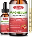 (2 Pack) Magnesium Glycinate 500mg Supplement, Magnesium Glycinate Liquid Drops met Magnesium Malate, Taurate, Citrate & Calcium Zink, Magnesium Supplement voor Sleep&Stress Relief-Strawberry Flavor