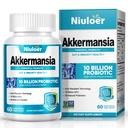 Akkermansia Probiotica, GLP-1 Probiotica voor vrouwen en mannen - 10 miljard AFU's + Organische Prebiotica, Digestief, Gut, Immune & Overall Health, Verbetert Gut Digestieve Lijnfunctie (60 Capsules, 1-pack)