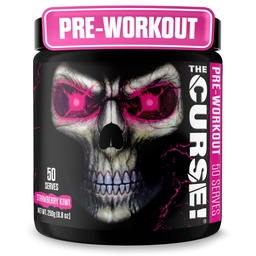 JNX SPORTS The Curse! Voorbehandeling Powder for Men & Women, Cafeïne, Beta-Alanine, Creatine, L-Citrulline, 50 Servings, Aardbei Kiwi Smaak Boost Energy, Strength & Focus