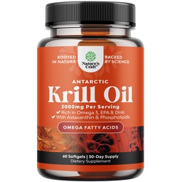 Antarctica Krill Oil 2000mg Softgels Per Serving - Omega 3 Krill Oil Supplement met EPA DHA & Astaxanthine (60 Count (Pack of 1)
