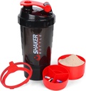 XTK Shaker Bottle 16OZ Proteine Shaker Bottles met Mix Ball Portable Sports Waterfles Leak Proof GYM Cup voor eiwitmixen met opslag & pil Organizer, Ideaal voor pre workout, BPA Free (Red)