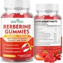 Berberine Gummies, Sugar Free 2000mg High Potency Berberine HCI Supplement, Plus Ceylon Cinnamon, Milk Thistle for Women & Men, Immuun System & Metabolisme Support - 60 Gummies