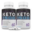 Justified Laboratories (2 Pack Advanced Keto 1500 Keto Pillen 1275MG Nieuwe en verbeterde formule bevat Apple Cider Vinegar Extra Virgin Olive Oil Powder Green Tea Leaf 120 Capsules
