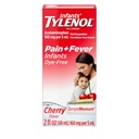Tylenol Liquid Pain Relief and Fever Medicine, Oral Suspension, Dye-Free Acetaminophen for Sore Throat, Heather & Teething, Fever Reducer for Kids; Cherry Flavor, 2 fl. oz.; Pack of 1