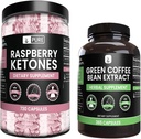 PURE ORIGINEEL INGREDIËNTEN Raspberry Keton en Green Coffee Bean Extract bundel, diverse maten, Geen Fillers, Lab geverifieerd