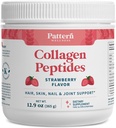 Patroon Wellness Collageen Peptides Powder (Type I & III) - Hair, Nails, Skin & Joint Support - Gras Fed & Pasture-Raised - Hydrolyzed, Non-GMO, Dairy Free, & Keto-Friendly - Strawberry (13 Oz)