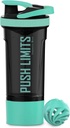 Artoid Mode 24-once Protein Shaker Bottle, Dual Mixing Technology, BPA Free, Aqua Green/Zwart