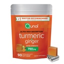 Qunol Kurkuma en Gember Zachte Kauwen, 750 mg Kurkuma supplement, Ultra Hoge Absorptie om Joint Health te ondersteunen, 90 Tellen