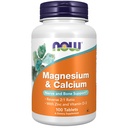 NOW Supplementen, Magnesium & Calcium, met zink en vitamine D-3, nerve en bot ondersteuning*, 100 tabletten