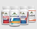 Circulatie Kit - Bloed + Co-Q10 + 369 Marine XL + Veins - Dieetsupplementen en Vitaminen - Natuurlijke Supplementen
