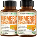 Ginkgo Biloba en Kurkuma Curcumin Supplement w/Zwarte Pepper & Organic Tumeric 