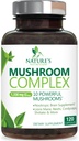 Paddestoelen Hersensupplement 1330 mg - 10 in 1 Paddenstoelencomplex met Lions Mane, Turkije Tail, Reishi, Cordyceps, Chaga & Brain Nootropic Complex for Memory & Focus Support - 120 capsules