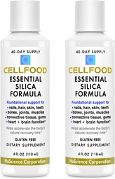 Cellfood Essential Silica Anti-Aging Formula, 4 fl oz, 2 Pack - Ondersteunt gezonde botten, gewrichten, haar, huid, nagels, tanden & Gums - Gemakkelijk te absorberen - Glutenvrij, Thiaminasevrij, niet-GMO - 80-dagen levering