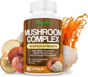 Parker Naturals Mushroom Complex Capsules, Premium Lions Mane, Cordyceps, en Reishi Mushroom Supplement, Maximale sterkte Biologische Paddenstoelen Supplement, 90 Capsules