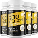Probiotica voor mannen, 500 miljard CFU & 12 strains Mens Probiotic with Turmeric Cranberry, Goji, Gut Health for Men, for Digestive Health, Gut, Bloating & Gas, Immune, Energy Support, 120-Day Supply