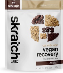 Skratch Labs Recovery Drink Mix - Haver Milk Latte - Post Workout Powder - Complete Plant Protein en Probiotica - 56mg Cafeïne uit Koffie - 12 Servers - Glutenvrij, Kosher, Non-GMO