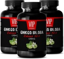 VIP VITAMINS Ginkgo biloba voor tieners - Ginkgo Biloba Leaf 120mg - voor gezonde hersenfunctie (3 flessen - 150 capsules)