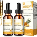 (2 Pack) M inch Magnesium Glycinate Liquid Drop, High Absorptie Liquid Magnesium Complex with Bromelain, VitaminC,D3,B6 & Zink, Threonate Supplement for Night, Mood, Muscle & Bone Support