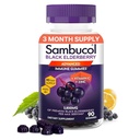 Sambucol Vlierbessen Gummies voor volwassenen met vitamine C; Zink; Sambucus Vlierbessen Gummies voor Immune Ondersteuning met hoge antioxidanten; Glutenvrij; Veganistisch; 1 Gummy Per Serving; 90 Tellen (90 Dagen Levering)