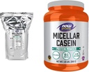 NOW Sport Voeding, Wei Proteïne Isolaat, 25 g met BCAA's, Ongearomatiseerd Poeder, 10-Pond & Sport Voeding, Micellar Casein 19 g, Slow Release, Ongearomatiseerd Poeder, 1,8-Pond