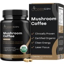 100% Biologische Paddestoelen Koffie Capsules - Natuurlijke Energie Supplement met 130mg Cafeïne van klinisch bewezen Gepatenteerde Green Coffee Bean & Guayusa Extracten voor Jitter-Free Energy & Focus (90 porties)