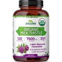 Zazzee USDA Biologische Melk Thistle 30:1 Extract, 80% Silymarin, 120 Vegan Capsules, 4 maand Supply, Gecertificeerde Kosher, Hoge Potentie Lever & Antioxidant Ondersteuning, Silybum Marianum, Niet-GMO, Made in the USA