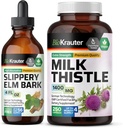BIO KRAUTER Gladde Elm Tinctuur 4 Fl. Oz. & Milk Thistle 250 Capsules