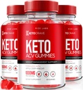 rize labs (Pack van 3 Ketocrave Keto ACV Gummies, for Advanced Weight Loss, Maximum Strength Supplement, Gomitas Reviews (180 Gummies)
