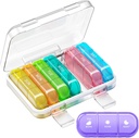 Wekelijkse Pillen Organisator 3 keer per dag, 7 dagen Portable Pillen Box voor pillen, Vitaminen, Visolie, Medicatie, Supplementen (3x7 Transparant + Regenboog)