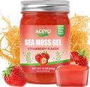 (12 OZ) Irish Sea Moss Gel Raw Vegan Strawberry Flavor 102 Vitaminen en Mineralen Wild Geoogste Non-GMO Immune & Digestie Ondersteuning