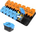 Grote 7 dagen pil Organisator, XL AM PM Twee keer een dag medicijn opslag doos, grote 2 weken pil houder voor pillen, vitamines en supplementen, reis pil geval voor medicatie (blauw + oranje)