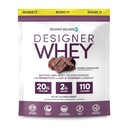 Designer Wellness, Designer Wei, Natural Wei Protein Powder met Probiotica, Vezel, en Key B-Vitamins voor Energie, Glutenvrij & Kosher, Dubbele Chocolade, 2 lb