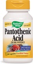 Nature's Way Pantothenic Acid 250 Milligrams Potentie, 100 capsules. Verpakking van 3 flessen