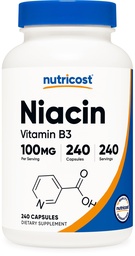 Nutricost Niacin (Vitamin B3) 100mg, 240 Capsules, with Flushing