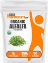 BulkSupplements.com Biologische Alfalfa Graspoeder - Alfalfa Supplement, Green Superfood Powder - Vegan & Glutenvrij, 5g per portie, 250g (8.8 oz) (pakket van 1)