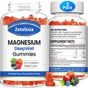 Magnesium Glycinate Gummies, Hoge Absorptie Magnesium Supplement voor Volwassenen Kinderen, Ontspanning, Hersenen, Spier & Bone Ondersteuning, Melatonine Vrij, Suikervrij, Gemengde Berry Smaak, 120 Ct