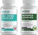 Biologische Irish Sea Moss & Moringa Bundle - Sea Moss Capsules with Bladderwrack, Burdock Root & BioPerine + Oleifera Leaf & Seed Extract 5000mg - Complete Superfood Complex - 60 Tellen