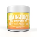 BrainJuice Nootropics Brain Support Supplement, Glutenvrij Poeder voor Energie en Focus, Drink Mix met L Theanine, Alpha GPC, Vitamine B, Biologische Groene Thee Extract Cafeïne, Perzik Mango, 15 porties