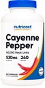 Nutricost Cayenne Pepper 530mg, 240 Capsules - 40.000 Heat Units, Glutenvrij, Non-GMO