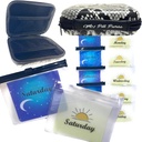 Am Pm Pillen Organisator 7 Dag Zwart/Wit Faux Snake Skin Medicine Opslag Case grootte 5.5 X 4 X 1,75 in. Med Portemonnee 14 Herbruikbare kleine pil Baggies 3x4 in. Pillen zakjes voor de geneeskunde, Dagen van de Week