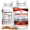 CinnaChroma Capsules - Kaneelsupplementen met 10:1 Extract, Chroom, Vanadium, Selenium, Vitamine D3 & K2 - Natural Sugar Blocker - 30 capsules, 1 maand levering