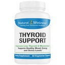 Natural Wellness Thyroid Support – Iodine, Selenium & L-Tyrosine Supplement for Healthy Thyroid Function, Energy, and Metabolism – Thyroid Support for Women & Men – 60 Vegetarian Capsules