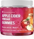 Youngevity Apple Cider Vinegar Gummies 500mg w/Raw ACV van The Mother, Detox Reiniging en Ondersteuning Immuniteit, - 60 Gummy Vitaminen