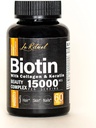 Biotin Vitamins with Collagen & Keratin - Hair Growth Supplement for Women & Men - 15000 mcg Pills - Vitamins A,D,B1,B2,B3,B5,B6,B12 Complex - Healthy Vegan Capsules - 60 Count