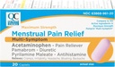 Kwaliteitskeuze Maximale sterkte Gentruale pijnverlichting, Multi Symptoom pijnstillers Capletten, Krampen, Hoofdpijn, Opgeblazen gevoel, Backache & Irritability, 20 Telpakket