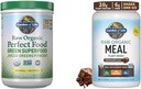 Tuin van het leven Super Greens Poeder Smoothie & Mix, Probiotica & Digestieve enzymen & Raw Organic Meal Replacement Shakes - Chocolate Plant Based Vegan Protein Powder