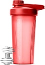 De heer Pen- Shaker fles voor eiwitmixen, 28 oz, rood met Twist Cap en Wire Whisk Ball, Mixer Cup voor Shakes